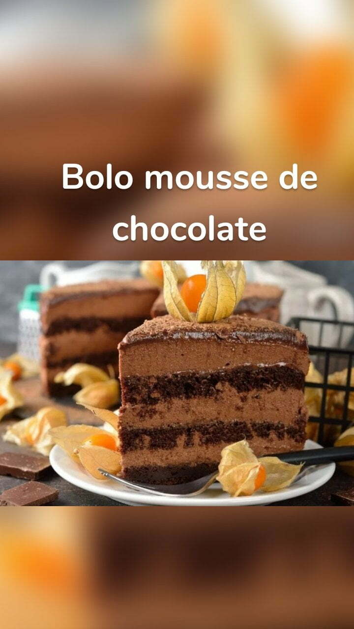 Bolo mousse de chocolate