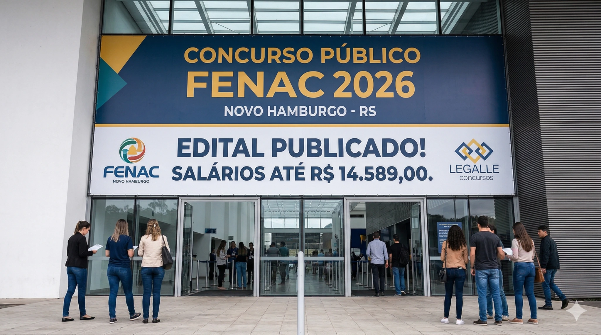 Concurso FENAC Novo Hamburgo traz vagas com salários atrativos de até R$ 14,5 mil e benefícios para diversos níveis de escolaridade