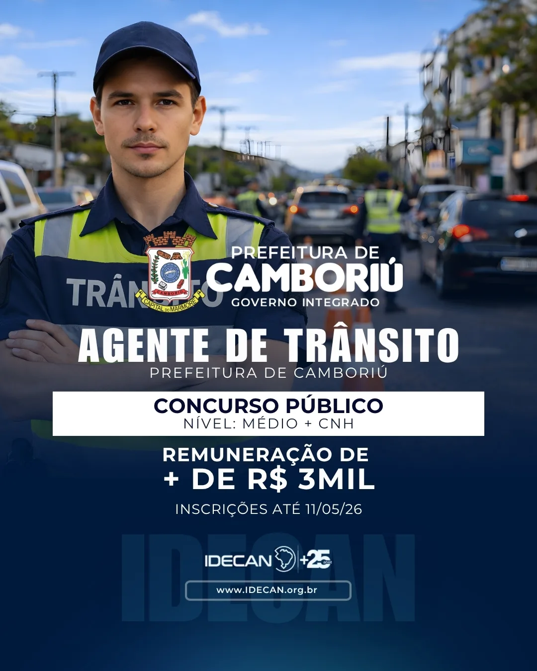 Concurso Agente de Trânsito Camboriú SC 2026: Salário de R$ 3.900 e Estabilidade no Litoral Catarinense – Inscrições Abertas!